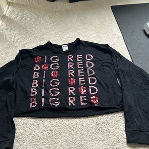 IU Big Red Long sleeve crop top